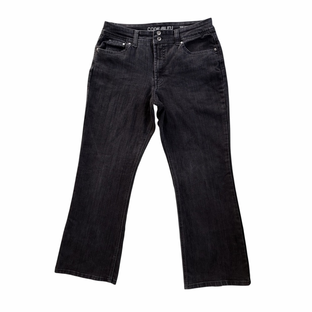 Code Bleu Brigitte Bootcut Black Wash High-Rise Stretch Jeans ~ Women’s 14/31